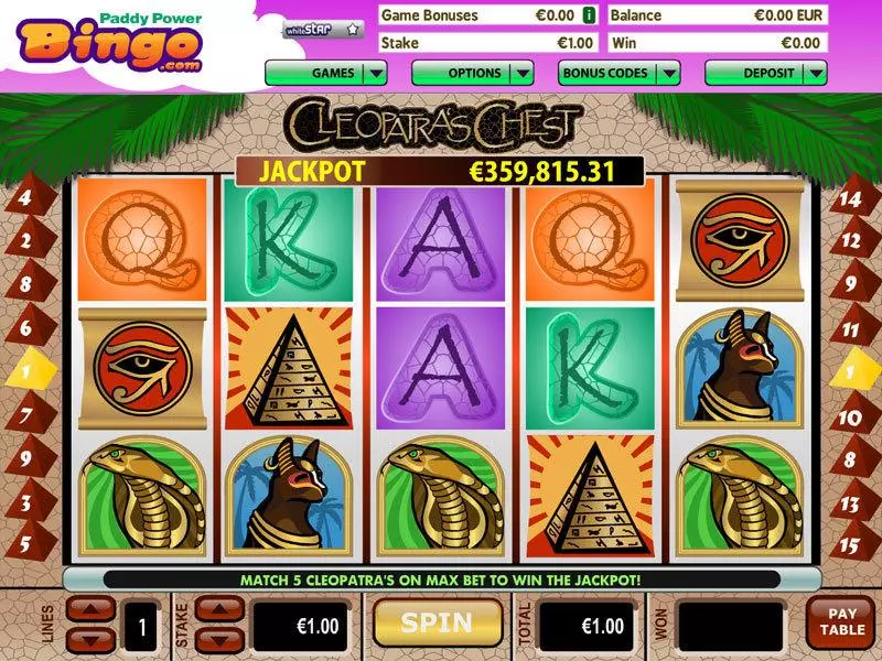Cleopatras Chest Virtue Fusion Slot Game released in   - 