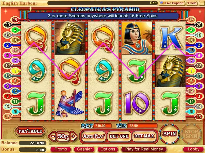Cleopatra's Pyramid WGS Technology Slot Game released in September 2006 - Free Spins