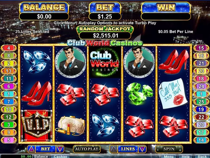 Club World Casinos! RTG Slot Game released in June 2009 - Free Spins