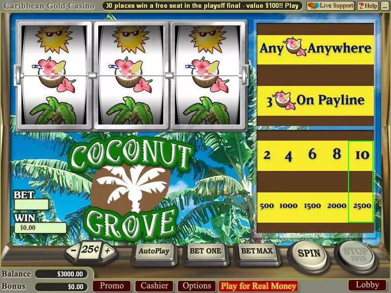 Coconut Grove Vegas Technology Slot Game released in   - 