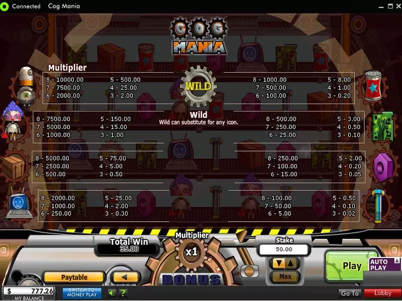 Cog Mania 888 Slot Game released in   - 