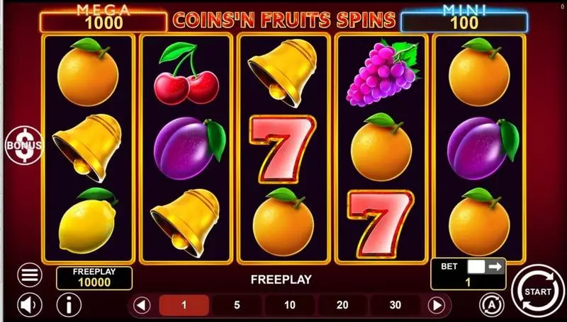 COINS'N FRUITS SPINS 1Spin4Win Slot Game released in July 2024 - 