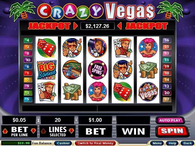 Crazy Vegas RTG Slot Game released in August 2008 - Free Spins