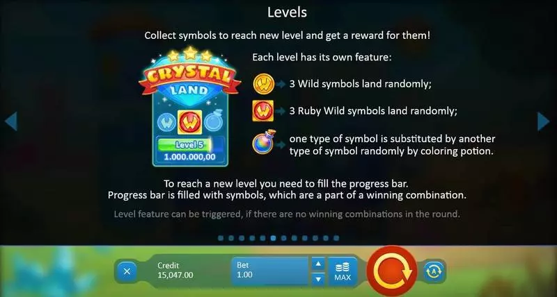 Crystal Land Playson Slot Game released in December 2017 - Bonus Meters