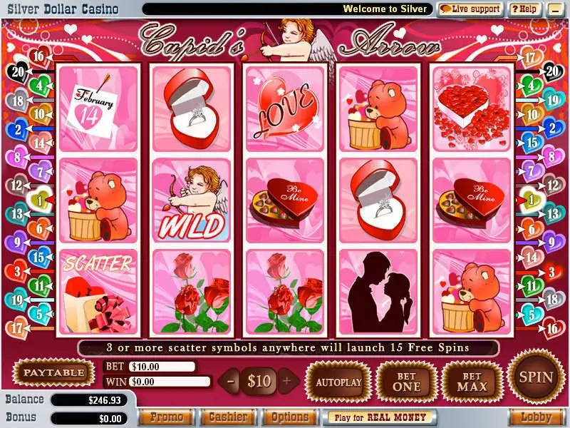 Cupid's Arrow WGS Technology Slot Game released in February 2008 - Free Spins