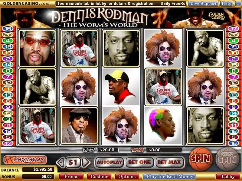 Dennis Rodman - The Worm's World Vegas Technology Slot Game released in   - Free Spins