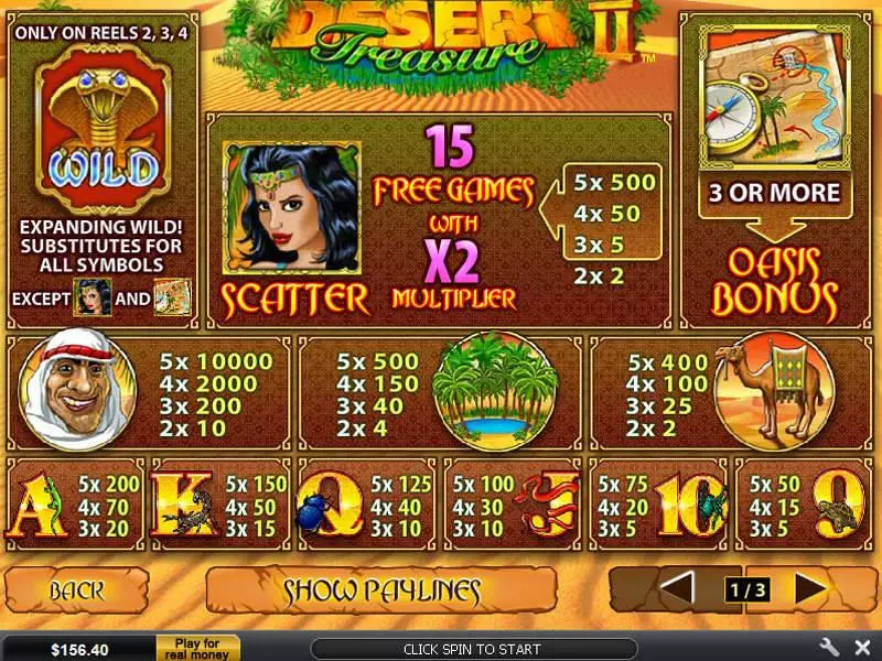 Desert Treasure II PlayTech Slot Game released in   - Free Spins