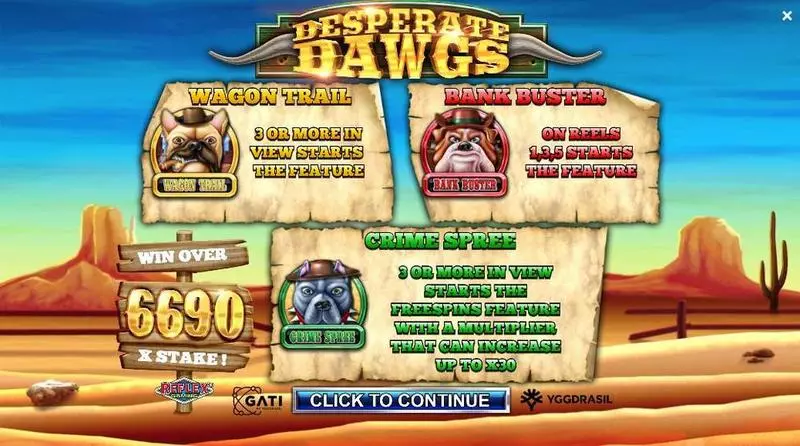 Desperate Dawgs Yggdrasil Slot Game released in March 2020 - Second Screen Game