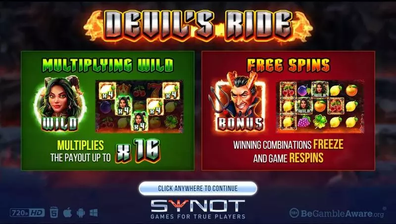 Devils Ride Synot Games Slot Game released in January 2024 - Free Spins