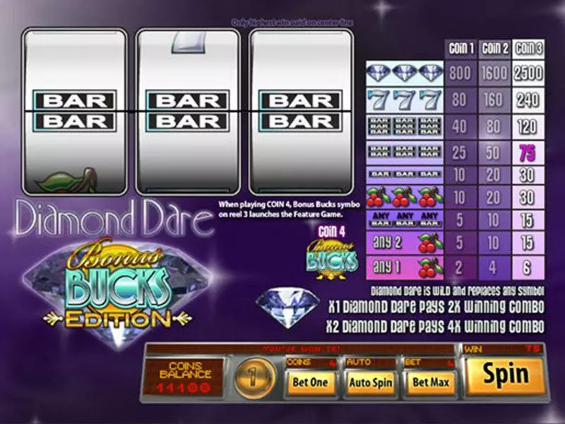 Diamond Dare Bucks Edition Saucify Slot Game released in   - Second Screen Game