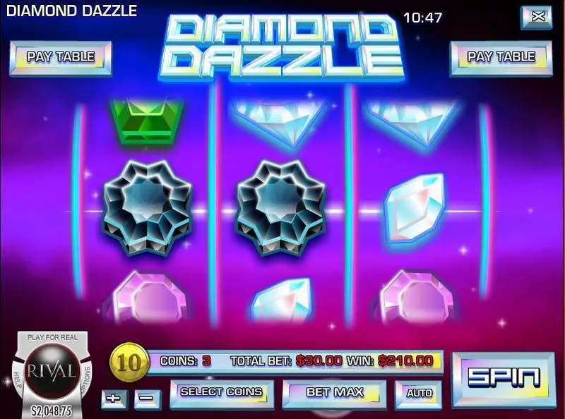 Diamond Dazzle Rival Slot Game released in October 2015 - 