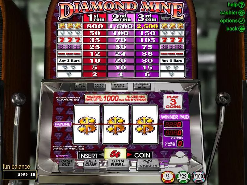 Diamond Mine RTG Slot Game released in   - 