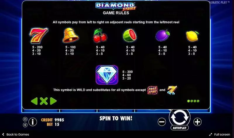 Diamond Strike Pragmatic Play Slot Game released in September 2017 - Free Spins