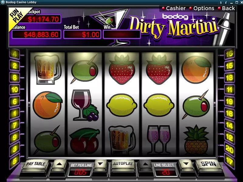 Dirty Martini RTG Slot Game released in August 2008 - Free Spins
