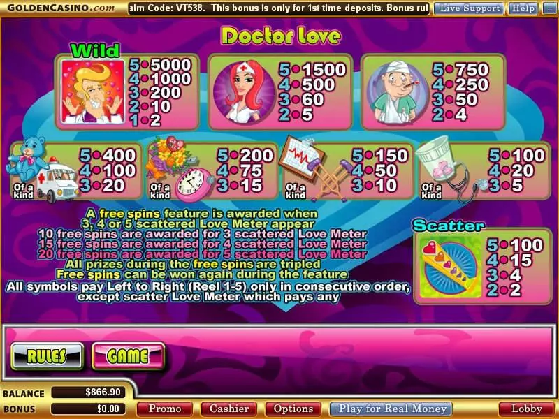 Doctor Love WGS Technology Slot Game released in   - Free Spins