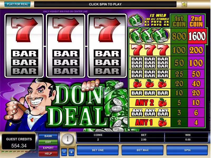 Don Deal Microgaming Slot Game released in   - 