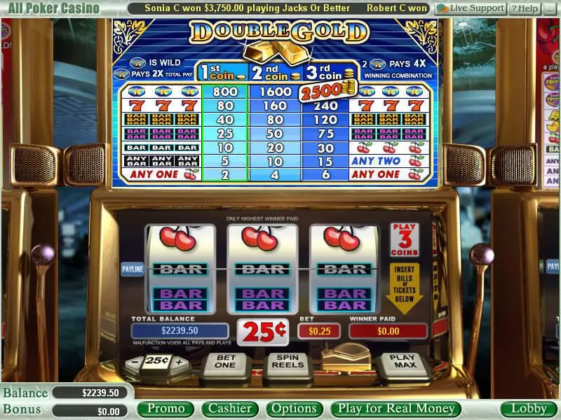 Double Gold WGS Technology Slot Game released in   - 