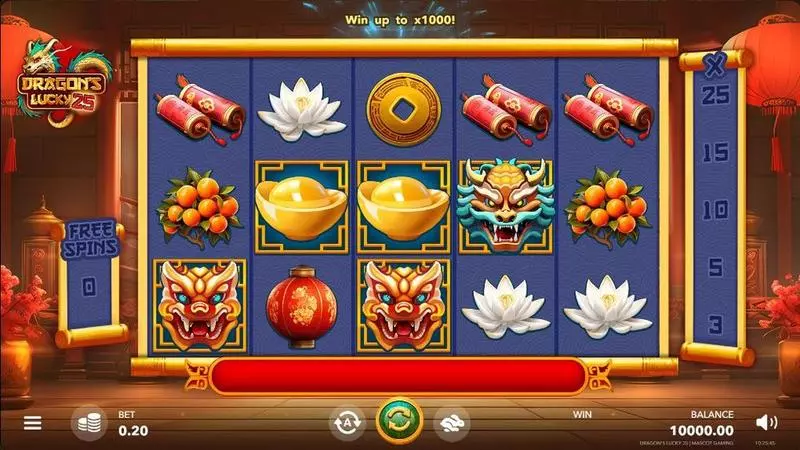 Dragon's Lucky 25 Mascot Gaming Slot Game released in January 2024 - Free Spins