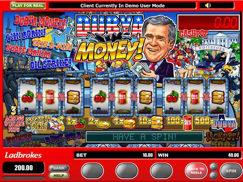 Dubya Money Microgaming Slot Game released in   - Second Screen Game