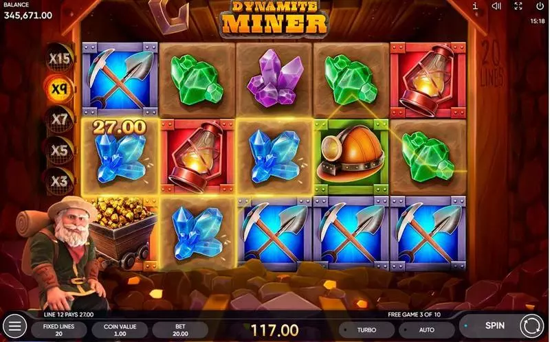Dynamite Miner Endorphina Slot Game released in May 2020 - Cascading Maltiplier