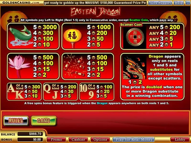 Eastern Dragon WGS Technology Slot Game released in   - Free Spins
