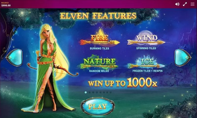 Elven Magic Red Tiger Gaming Slot Game released in February 2017 - Free Spins