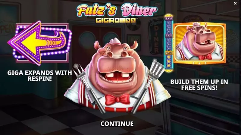 Fatz’s Diner GigaBlox Yggdrasil Slot Game released in October 2023 - Free Spins