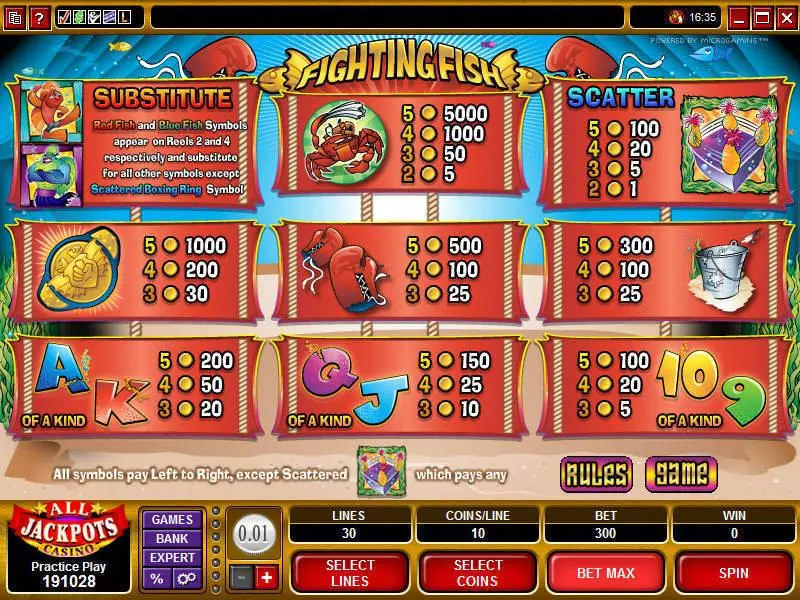 Fighting Fish Microgaming Slot Game released in   - 