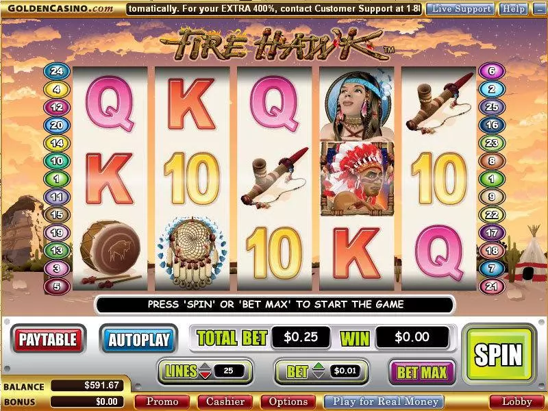 Fire Hawk WGS Technology Slot Game released in February 2010 - Free Spins