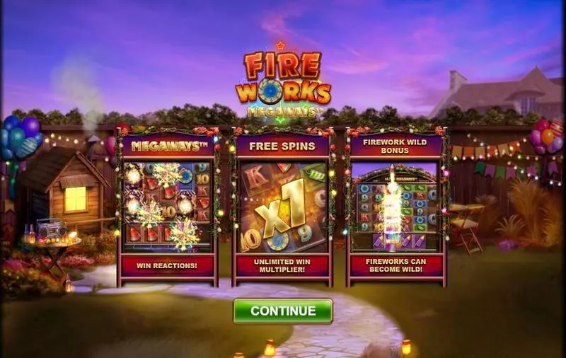 Fireworks Megaways Big Time Gaming Slot Game released in March 2024 - Free Spins