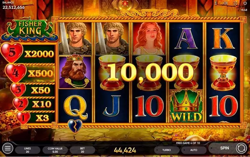 Fisher King Endorphina Slot Game released in May 2022 - Multipliers