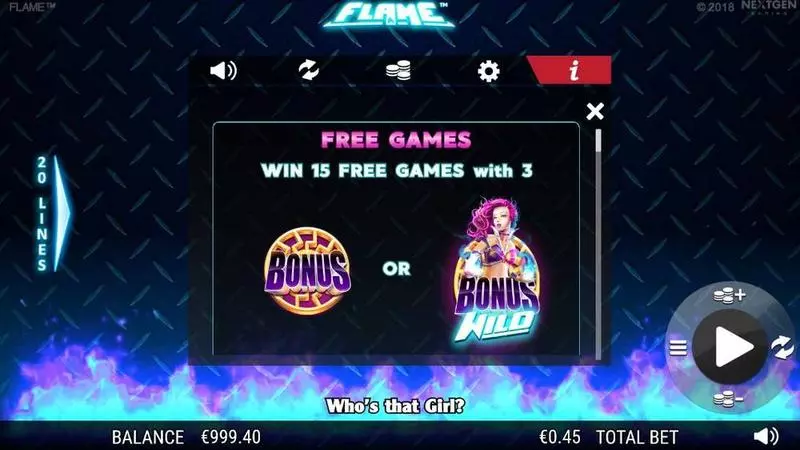 Flame NextGen Gaming Slot Game released in February 2018 - On Reel Game