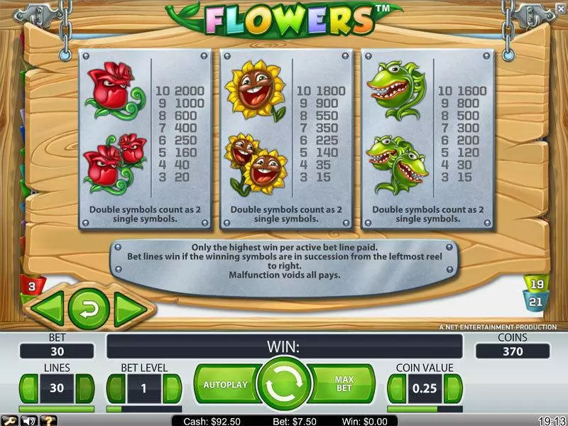Flowers NetEnt Slot Game released in   - Free Spins