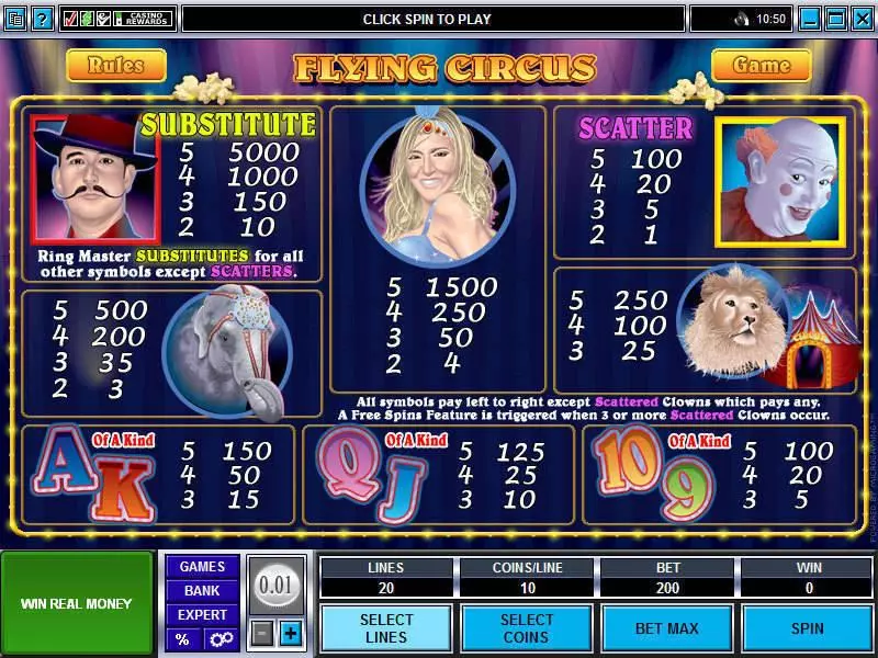 Flying Circus Microgaming Slot Game released in   - Free Spins