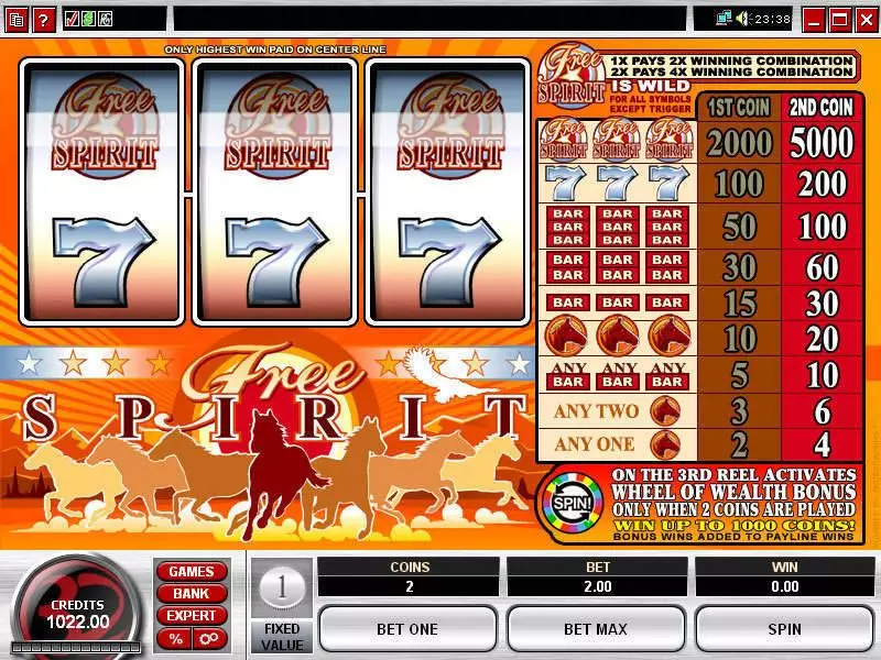 Free Spirit  Wheel of Wealth Microgaming Slot Game released in   - Second Screen Game
