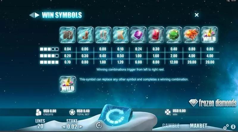 Frozen Diamonds Microgaming Slot Game released in August 2016 - Free Spins