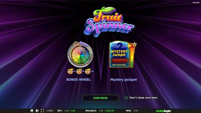 Fruit Spinner StakeLogic Slot Game released in March 2019 - Wheel of Fortune