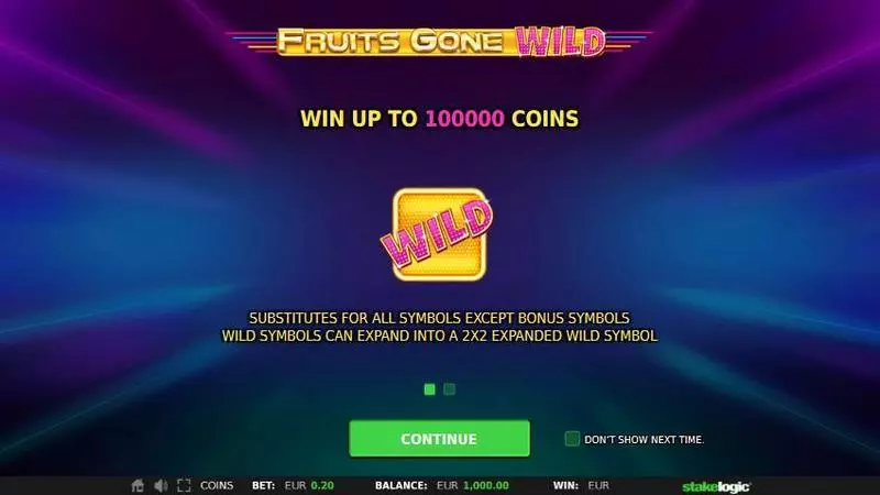 Fruits Gone Wild StakeLogic Slot Game released in September 2017 - Free Spins