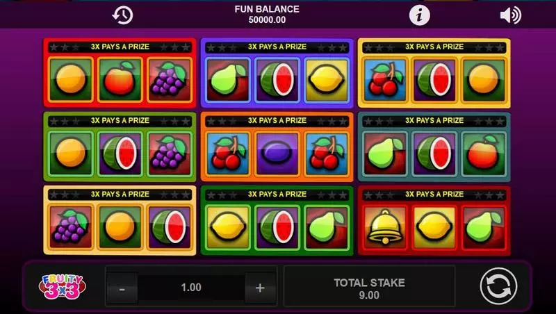 Fruity 3x3 1x2 Gaming Slot Game released in   - 