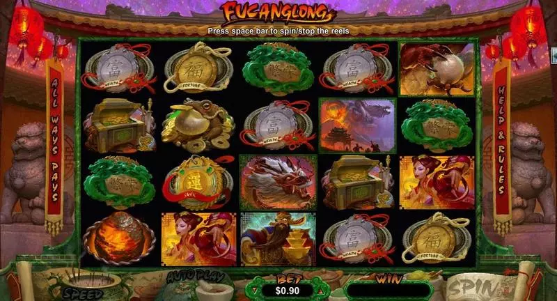 Fucanglong RTG Slot Game released in January 2017 - Free Spins