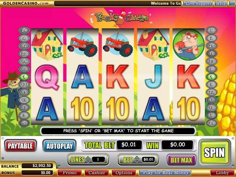 Funky Chicken WGS Technology Slot Game released in May 2008 - Free Spins