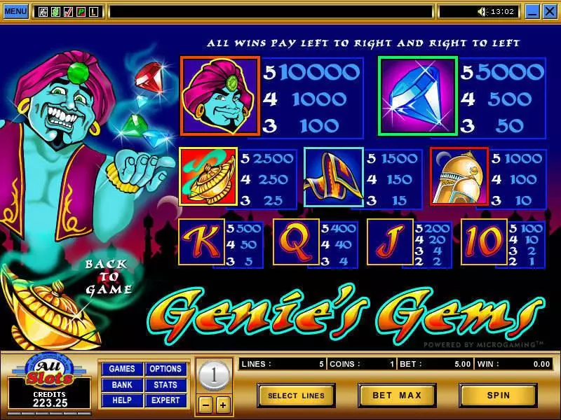 Genie's Gems Microgaming Slot Game released in   - 