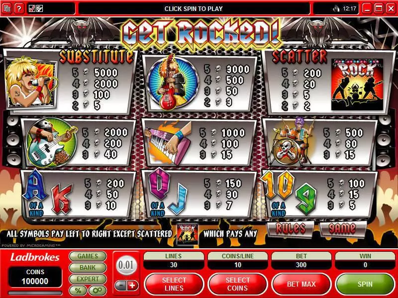 Get Rocked Microgaming Slot Game released in   - Free Spins