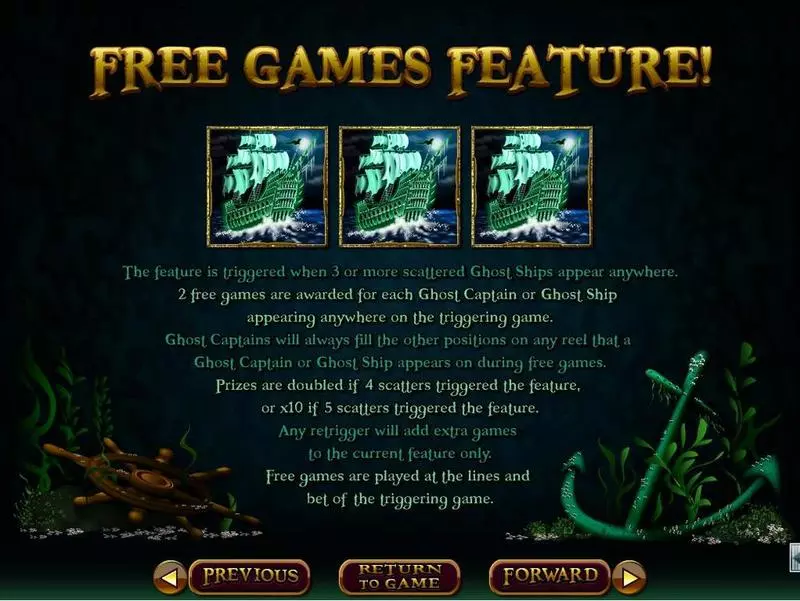 Ghost Ship RTG Slot Game released in March 2015 - Free Spins