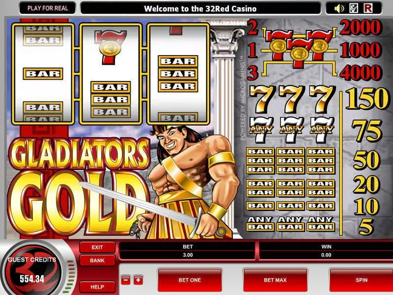 Gladiator's Gold Microgaming Slot Game released in   - 