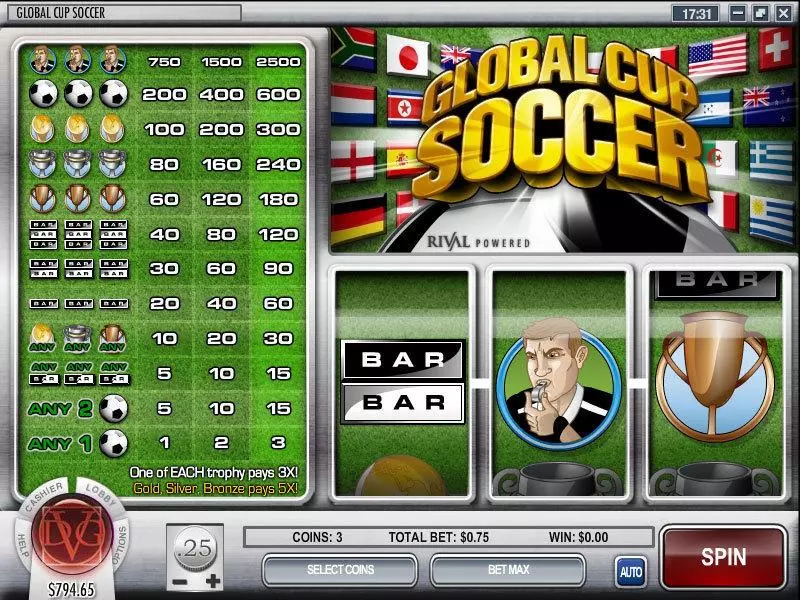 Global Cup Soccer Rival Slot Game released in January 2010 - 