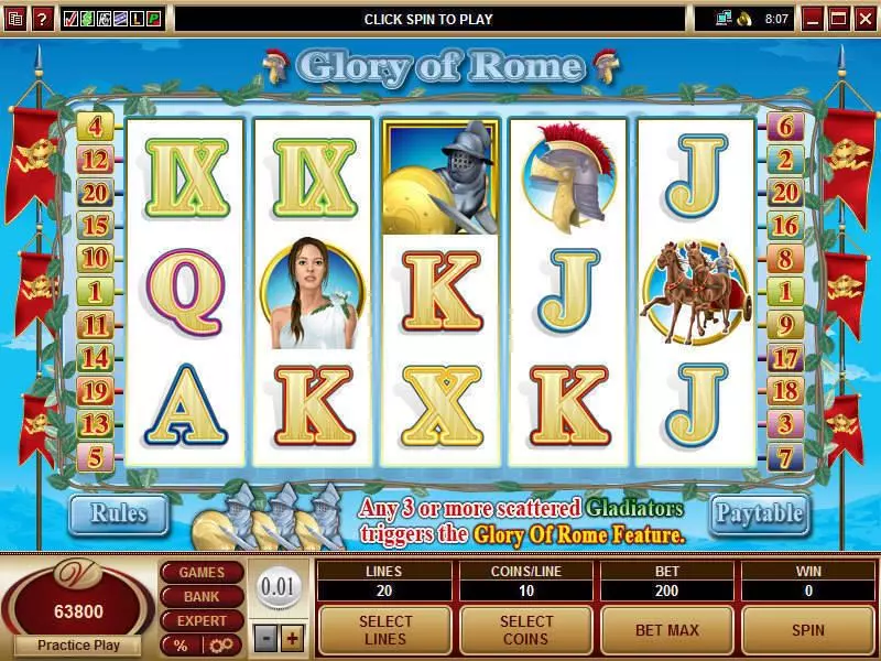 Glory of Rome Microgaming Slot Game released in   - Free Spins