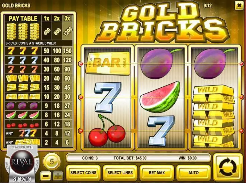 Gold Bricks Rival Slot Game released in September 2017 - 