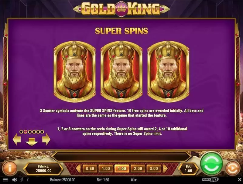 Gold King Play'n GO Slot Game released in March 2018 - Free Spins