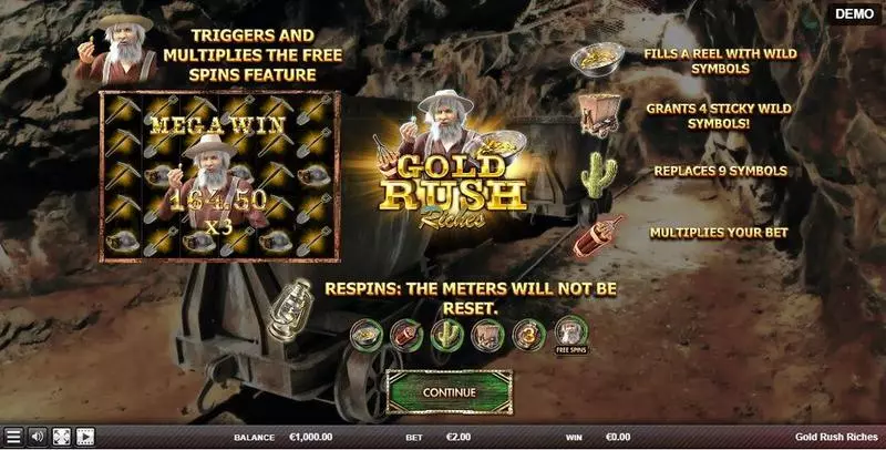 Gold Rush Riches Red Rake Gaming Slot Game released in May 2023 - Free Spins